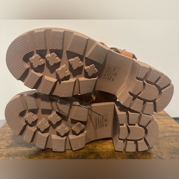 Pop Womens Cognac Sundress Heeled Sandals NWT Various Sizes - Picture 3 of 9